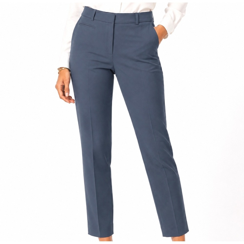 White House Black Market Slim Ankle Pants Slate Blue Size 14R Dress Trousers